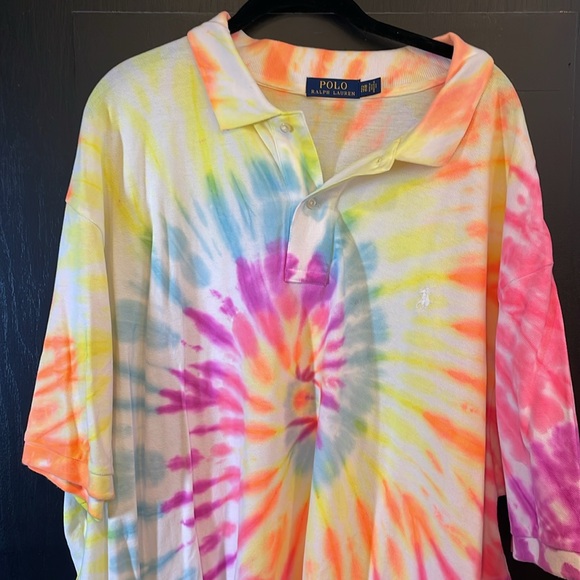 Cotton Polo, 1 of a kind ready for Dead Shows! Bright rye dye colors! - Picture 6 of 11